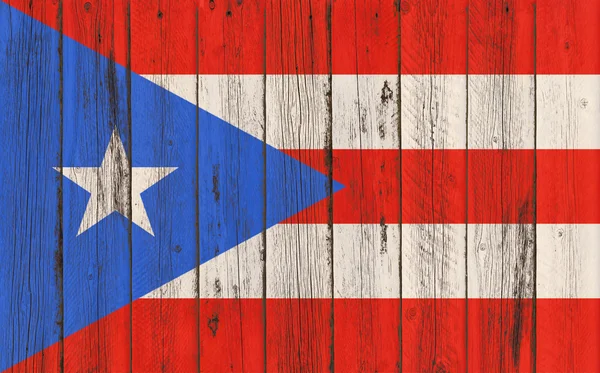 Puerto Rico zászlaja festett fa keretben — Stock Fotó