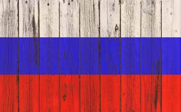 Flag of Russia painted on wooden frame — Stock Photo, Image