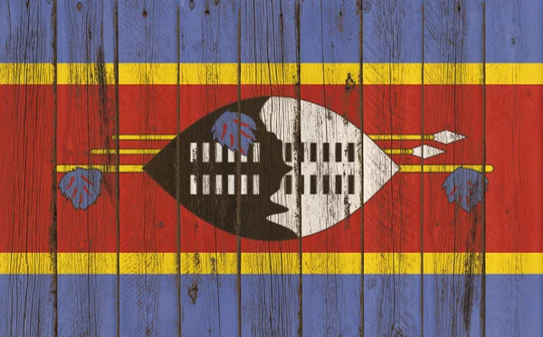 Drapeau du Swaziland peint sur cadre en bois — Photo