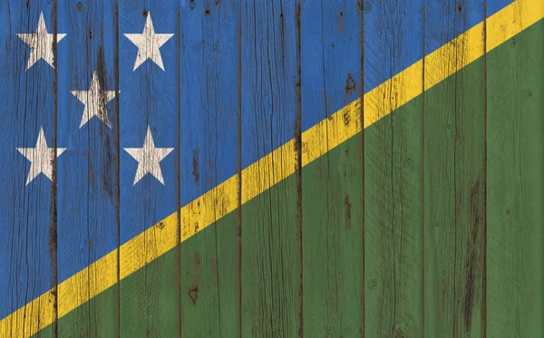 Flag of Solomon Islands painted on wooden frame — Stock Photo, Image