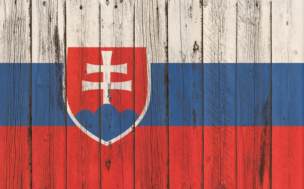 Bandeira da Eslováquia pintada em moldura de madeira — Fotografia de Stock