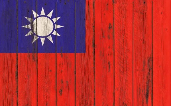 Flag of Taiwan painted on wooden frame — Stock Photo, Image