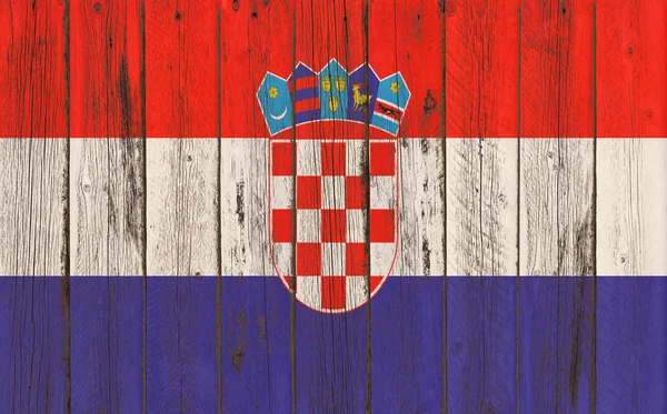 Flaga Chorwacji malowane na drewnianej ramie — Zdjęcie stockowe