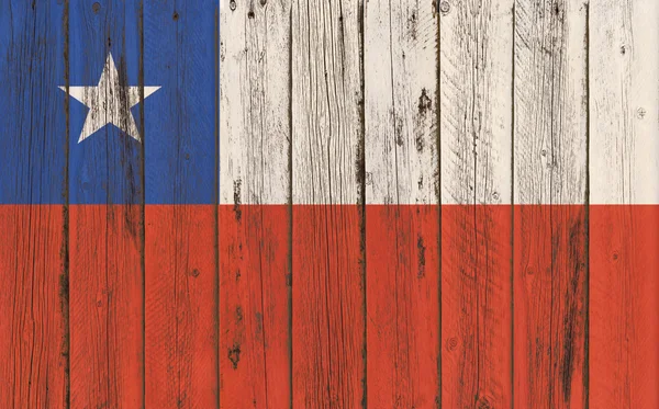 Chile zászlaja festett fa keretben — Stock Fotó