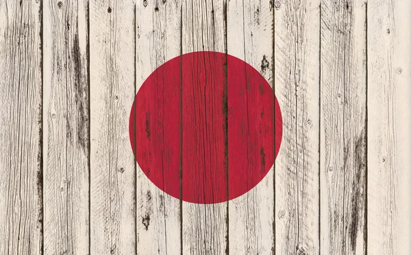 Flagge Japans auf Holzrahmen gemalt — Stockfoto