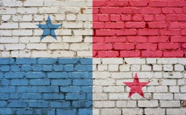 Panama bayrak doku tuğla duvar.
