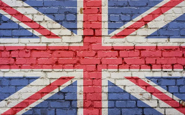 Vlajka Spojeného království maloval na zdi, texturu pozadí — Stock fotografie