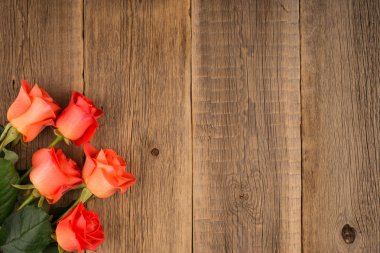 Gül ahşap zemin üzerinde