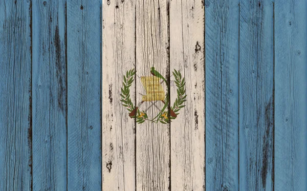 Bandeira da Guatemala pintada em moldura de madeira — Fotografia de Stock