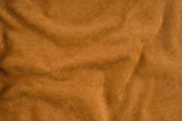 Brown wrinkled fabric texture. — Stock Photo, Image