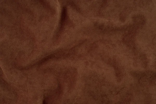 Brown wrinkled fabric texture. — Stock Photo, Image