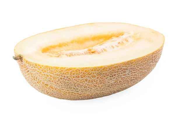 Half of cantaloupe melon isolated on the white background. — Stock Photo, Image