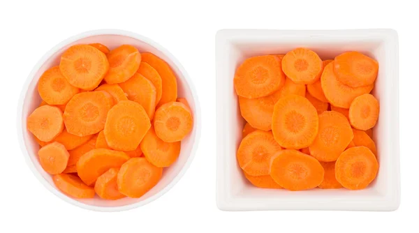 Sliced carrots isolated on white background. — Stock Photo, Image