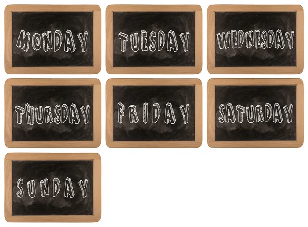 7 day of week on chalk board background textures with old vintag — Stock Photo, Image