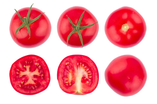 Tomatenscheibe isoliert auf weißem Hintergrund. — Stockfoto