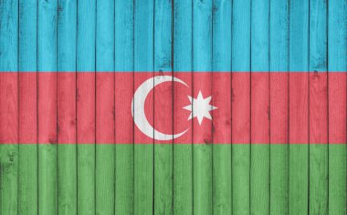Azerbaycan bayrağı boyalı ahşap çerçeve