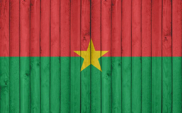 Flagge der Burkina Faso auf Holzrahmen gemalt — Stockfoto