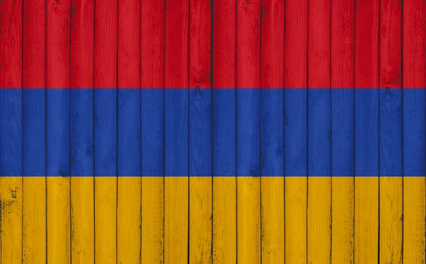 Bandera de Armenia pintada sobre marco de madera — Foto de Stock