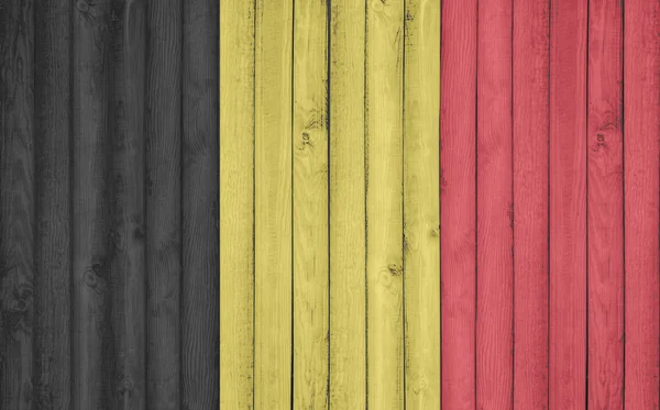 Flaga Belgii malowana na drewnianej ramie — Zdjęcie stockowe