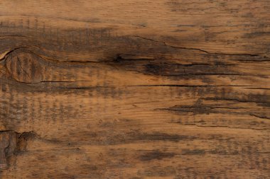 Eski grunge koyu desenli ahşap arka plan, eski kahverengi ahşap dokunun yüzeyi, üst manzara kahverengi ahşap panel
