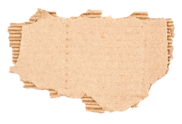 Gammal strukturerad kartong med slitna kanter isolerade över vitt — Stockfoto