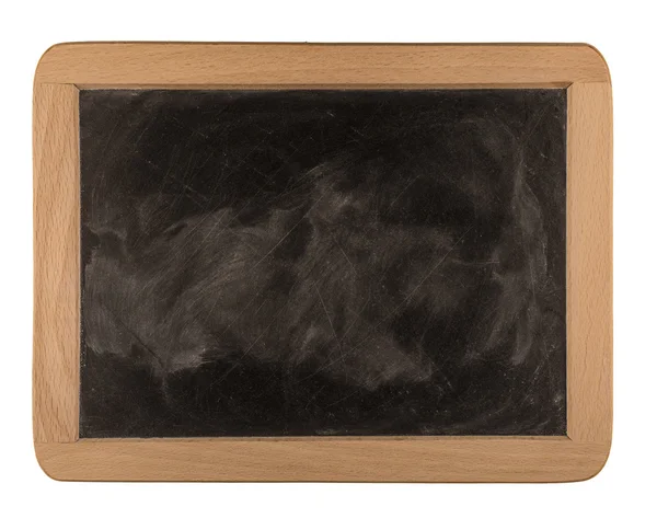 Tiza en blanco en marco de madera aislado en blanco — Foto de Stock