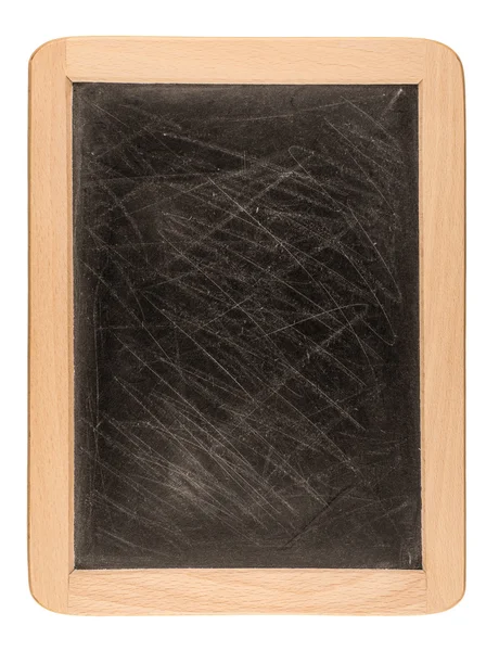 Lege schoolbord in houten frame geïsoleerd op wit — Stockfoto