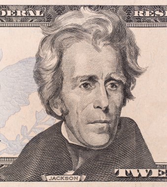 Başkan Andrew Jackson ABD gösterildiği gibi makro portresi