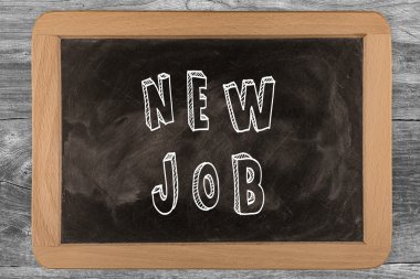 Yeni bir iş - kara - tahta 3d anahatları belirlenmiş metin ile ahşap