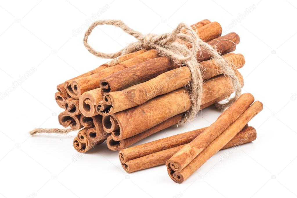 Cinnamon Sticks on white