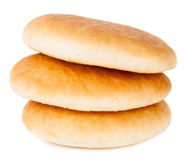 beyaz arkaplanda izole edilmiş pita ekmeği