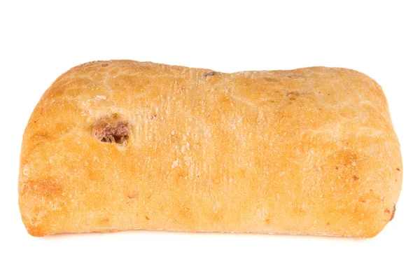 Ciabatta (Italiaans brood), geïsoleerd op een witte achtergrond — Stockfoto