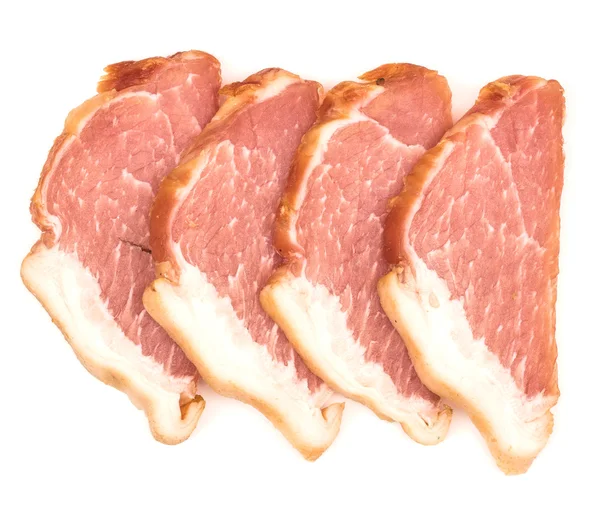 Carne fumada em um fundo branco — Fotografia de Stock