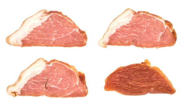 Räucherfleisch auf weißem Hintergrund — Stockfoto