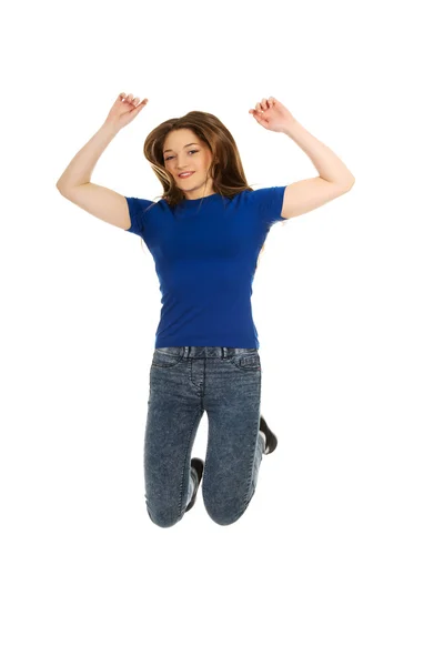 Happy jumping teenager. — Stock Photo, Image