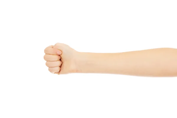 Woman hand with clenched a fist — Stock Photo, Image