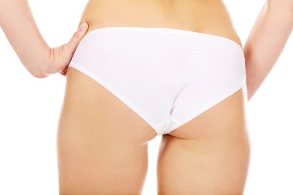 Sexy young woman bottom in white panties — Stock Photo, Image