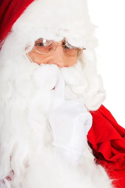 Photo of happy Santa Claus in eyeglasses — Stock Photo, Image