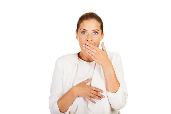 Young shocked businesswoman — Stock Photo, Image