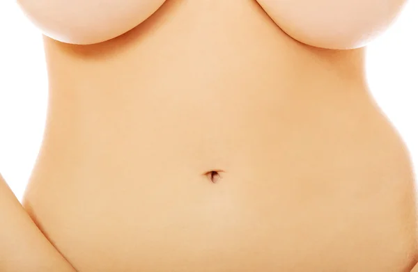 Close up photo of slim female belly — Stock Photo, Image