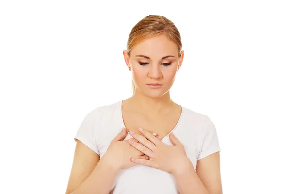 Worried and sad young woman — Stock Photo, Image