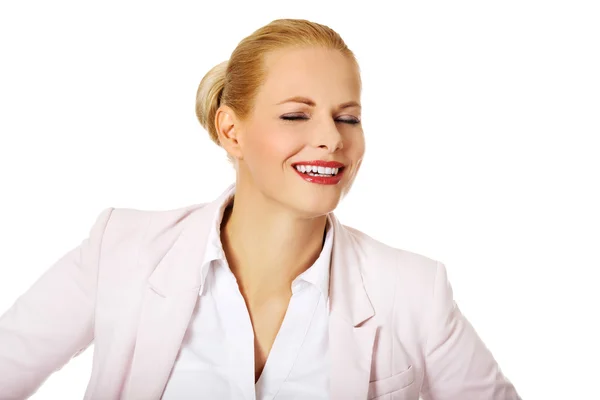 Youngh feliz rubia mujer de negocios — Foto de Stock