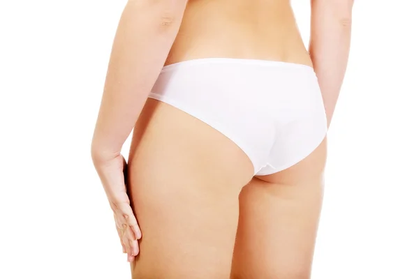 Sexy young woman bottom in white panties — Stock Photo, Image