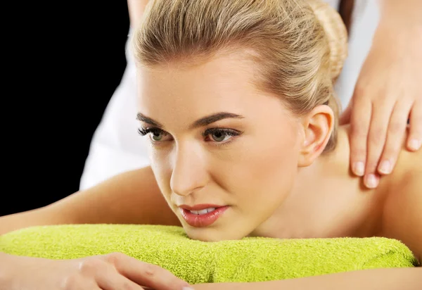 Young woman has massage. — Stock Photo, Image