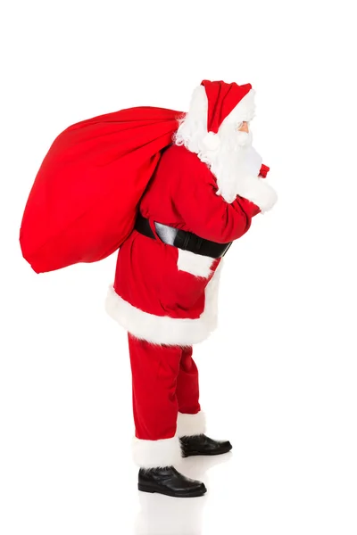 Photo of happy Santa Claus in eyeglasses — Stock Photo, Image