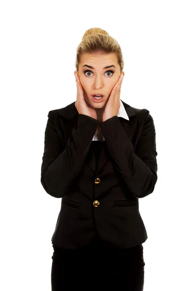 Young shocked businesswoman — Stock Photo, Image