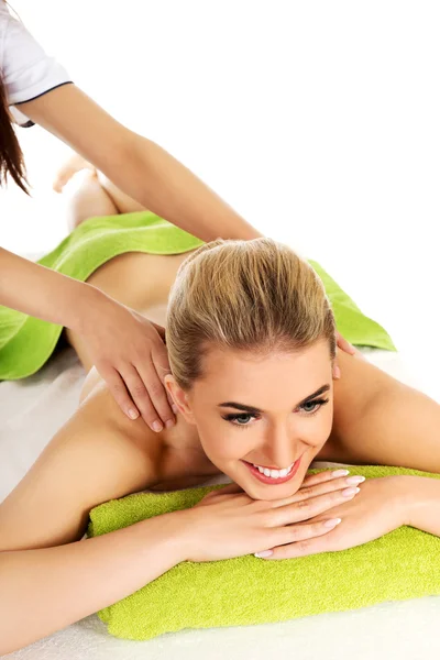 Young woman is being massaged. — Stock Photo, Image