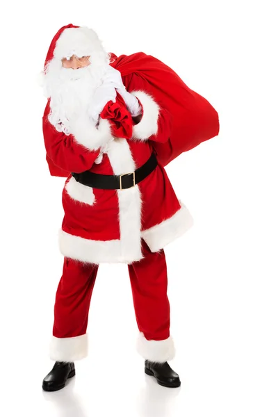 Photo of happy Santa Claus in eyeglasses — Stock Photo, Image