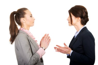 İki kızgın businesswomans.