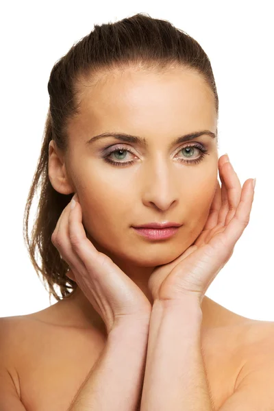 Schöne Wellnessfrau mit Make-up. — Stockfoto